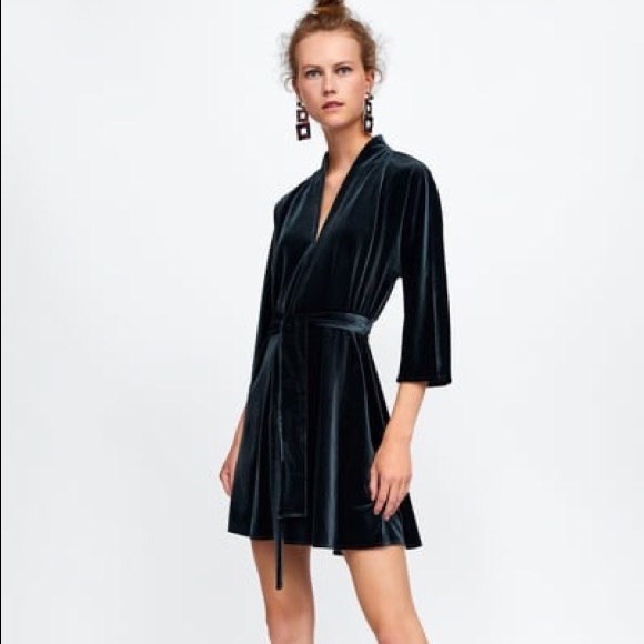 Zara green emerald dress XS - Picture 1 of 4